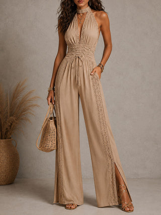 Olga | Tuta Boho in Pizzo Gamba Larga