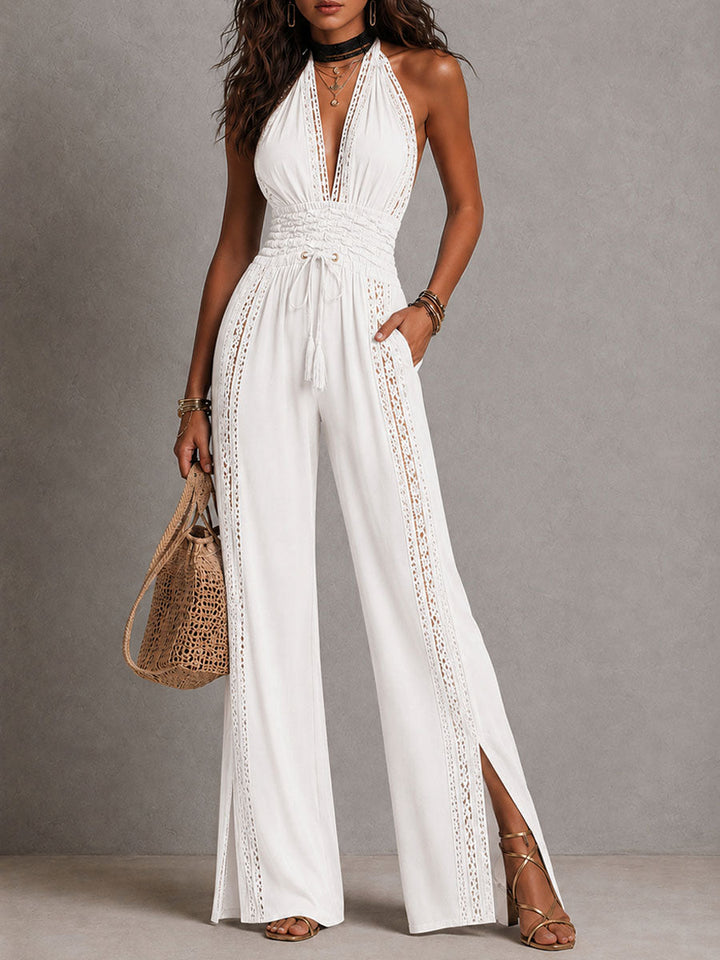 Olga | Tuta Boho in Pizzo Gamba Larga