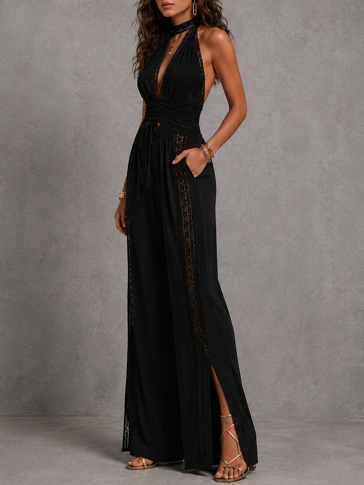 Olga | Tuta Boho in Pizzo Gamba Larga