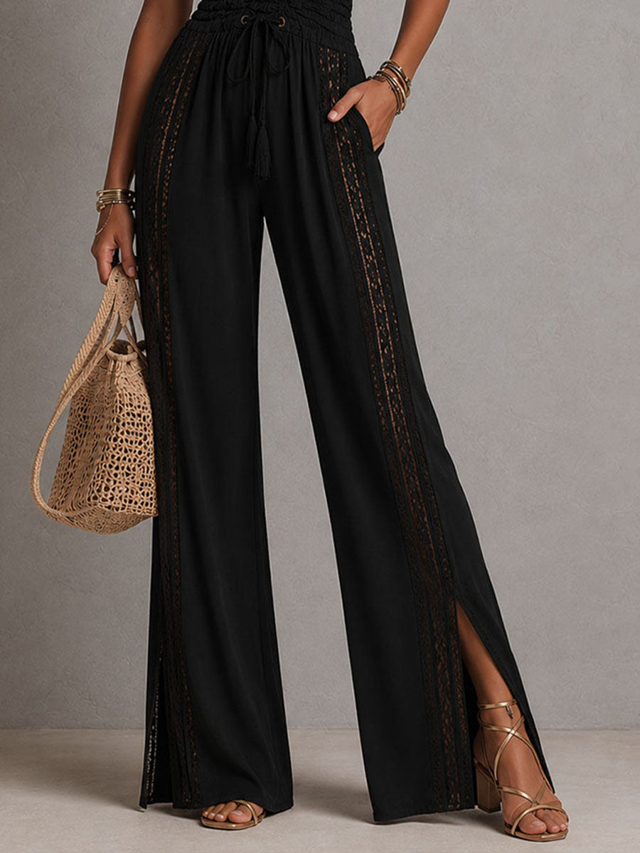 Olga | Tuta Boho in Pizzo Gamba Larga
