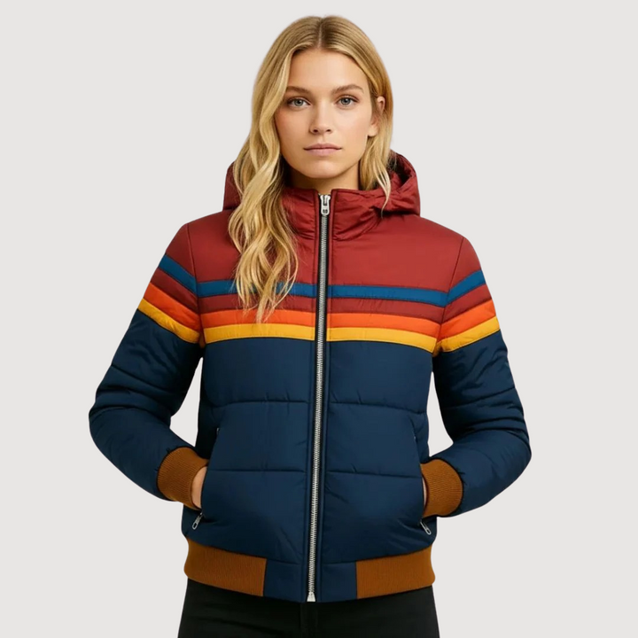 Simona piumino retrò blu navy