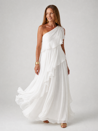 Talia | Abito Maxi con Balze a Cascata