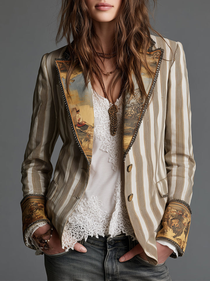 Giulia blazer boho a righe