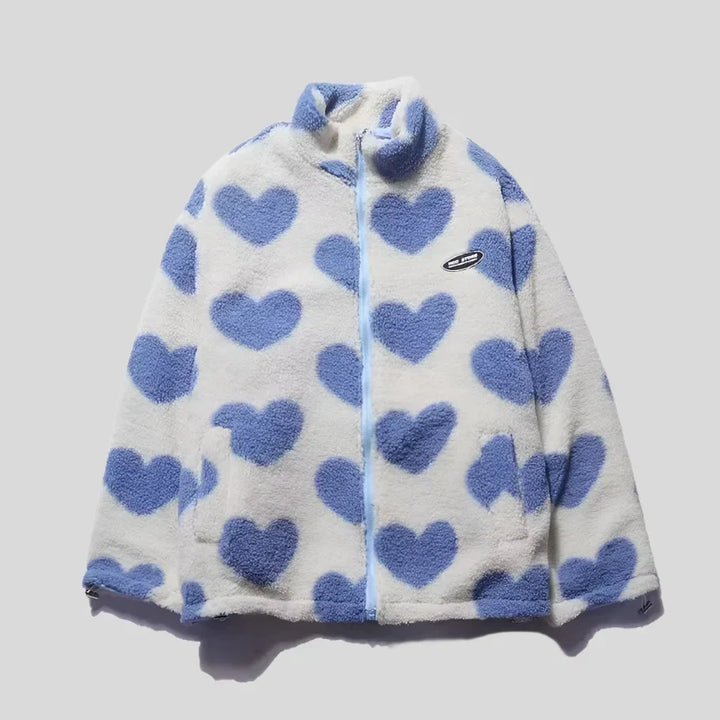 Caterina | Cappotto in Pelliccia con Cuori Multicolore