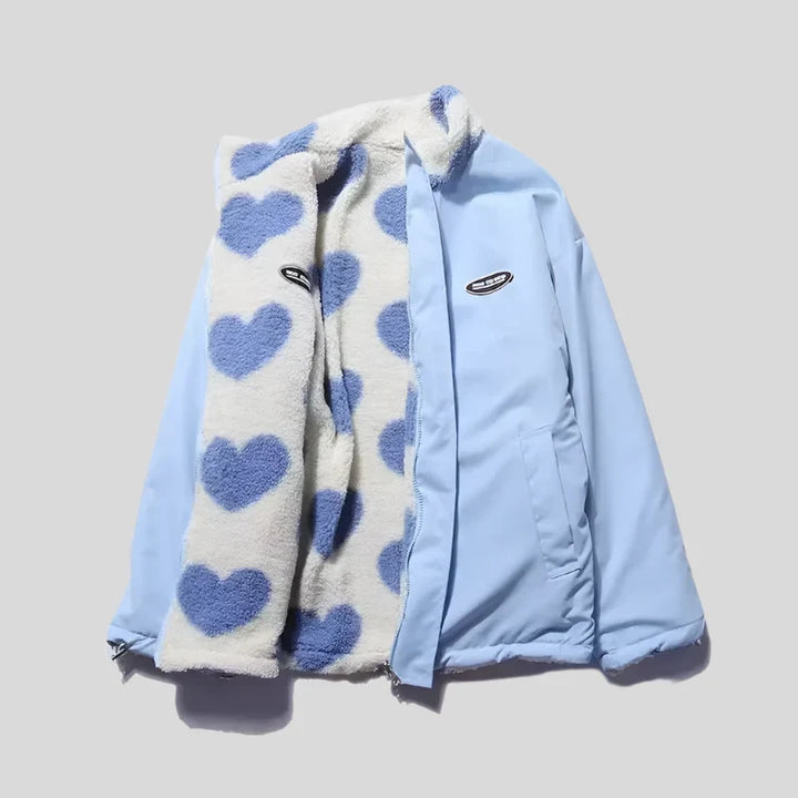 Caterina cappotto cuori multicolore blu