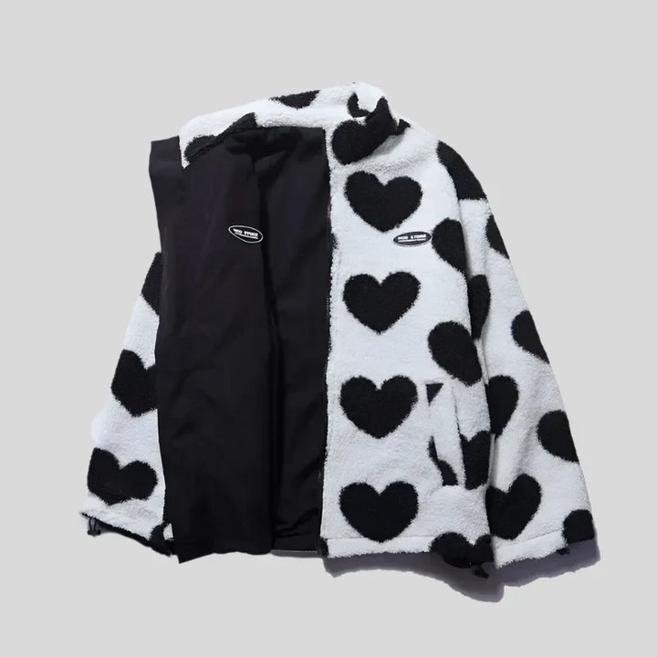 Caterina cappotto cuori multicolore nero