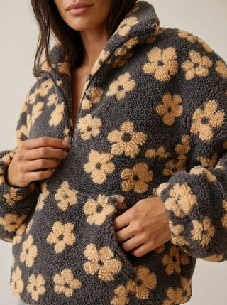 Margherita | Felpa Effetto Sherpa a Fiori