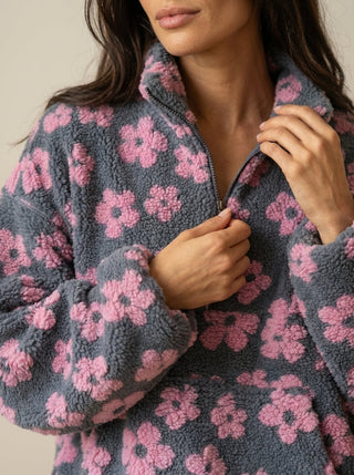 Margherita | Felpa Effetto Sherpa a Fiori