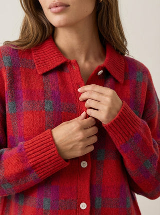 Anna | Cardigan in Maglia a Quadri