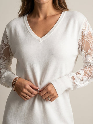 Eva | Abito Elegante in Pizzo con Scollo a V