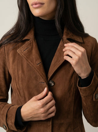 Teresa | Trench Effetto Scamosciato Vintage