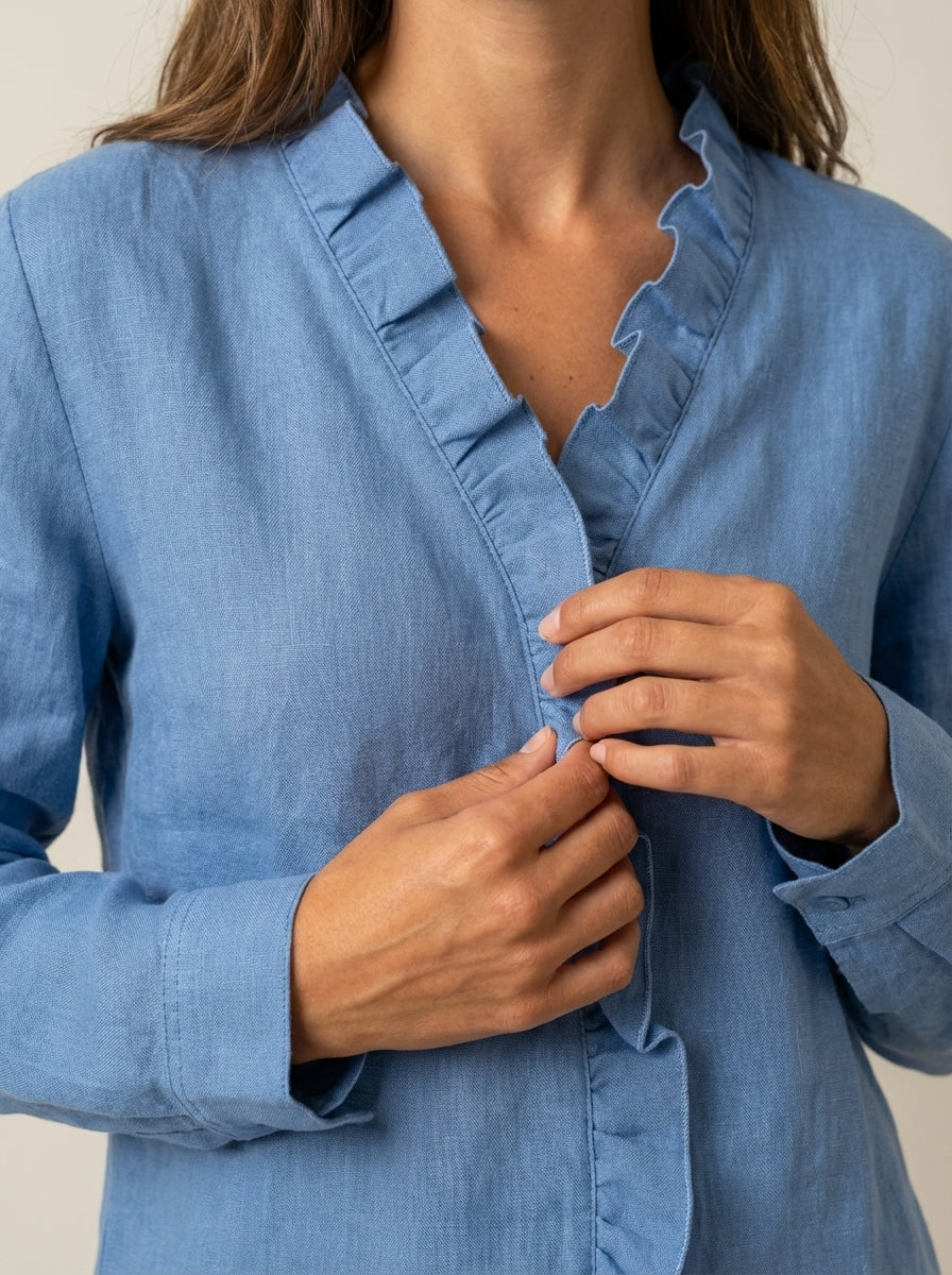 Ida | Blusa con Volant e Scollo a V