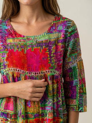 Marianna | Abito Effetto Denim Patchwork