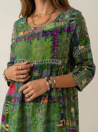 Marianna | Abito Effetto Denim Patchwork
