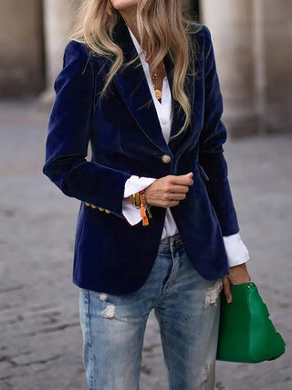 Martina blazer velluto blu scuro