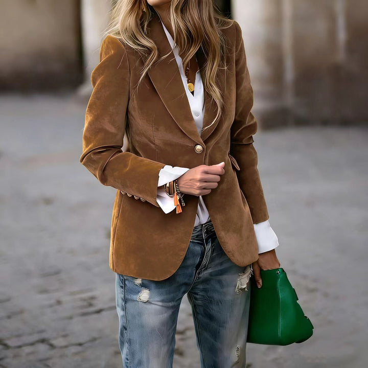 Martina blazer velluto marrone caffè