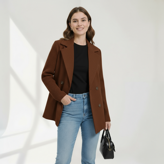 Donatella cappotto blazer marrone scuro