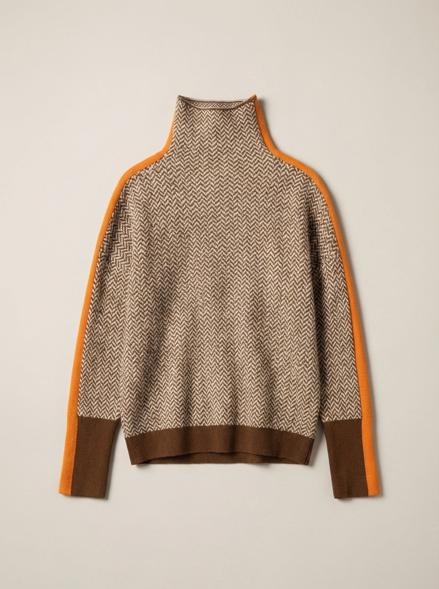 Martina | Maglione a Collo Alto a Righe