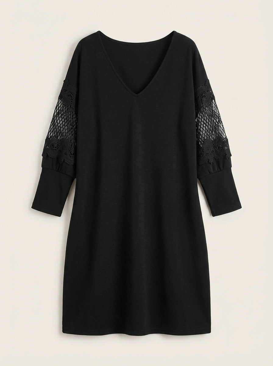 Eva | Abito Elegante in Pizzo con Scollo a V
