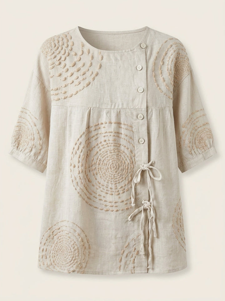Mara | Blusa con Ricami Geometrici