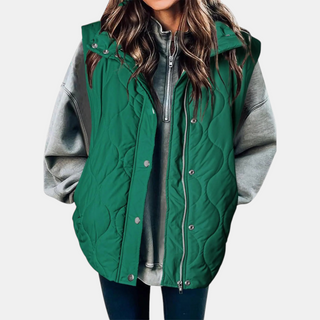Manuela | Gilet Trapuntato con Zip e Bottoni