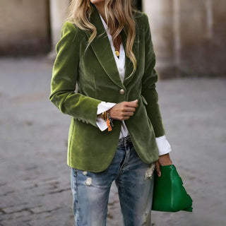 Martina blazer velluto verde militare