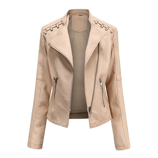 Serena giacca biker beige