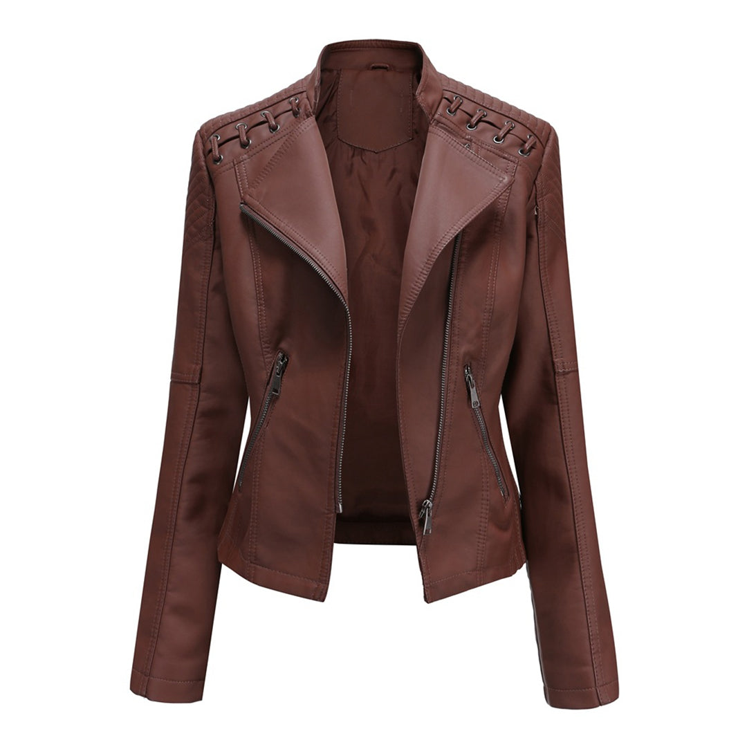 Serena giacca biker marrone