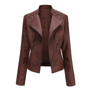 Serena giacca biker marrone