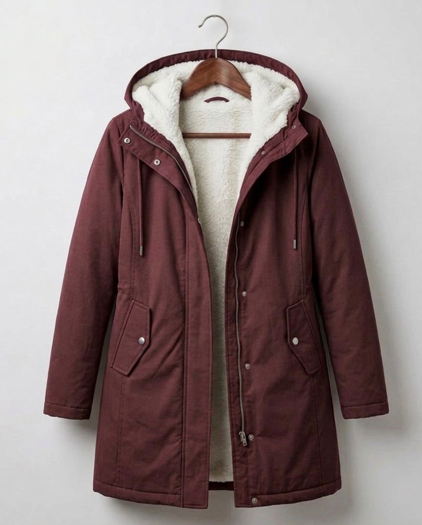 Adriana parka lungo rosso bacca