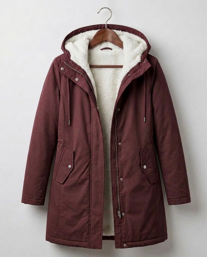 Adriana parka lungo rosso bacca