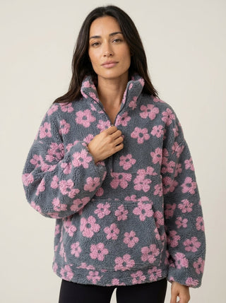 Margherita | Felpa Effetto Sherpa a Fiori