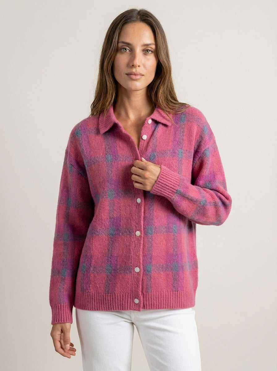 Anna | Cardigan in Maglia a Quadri