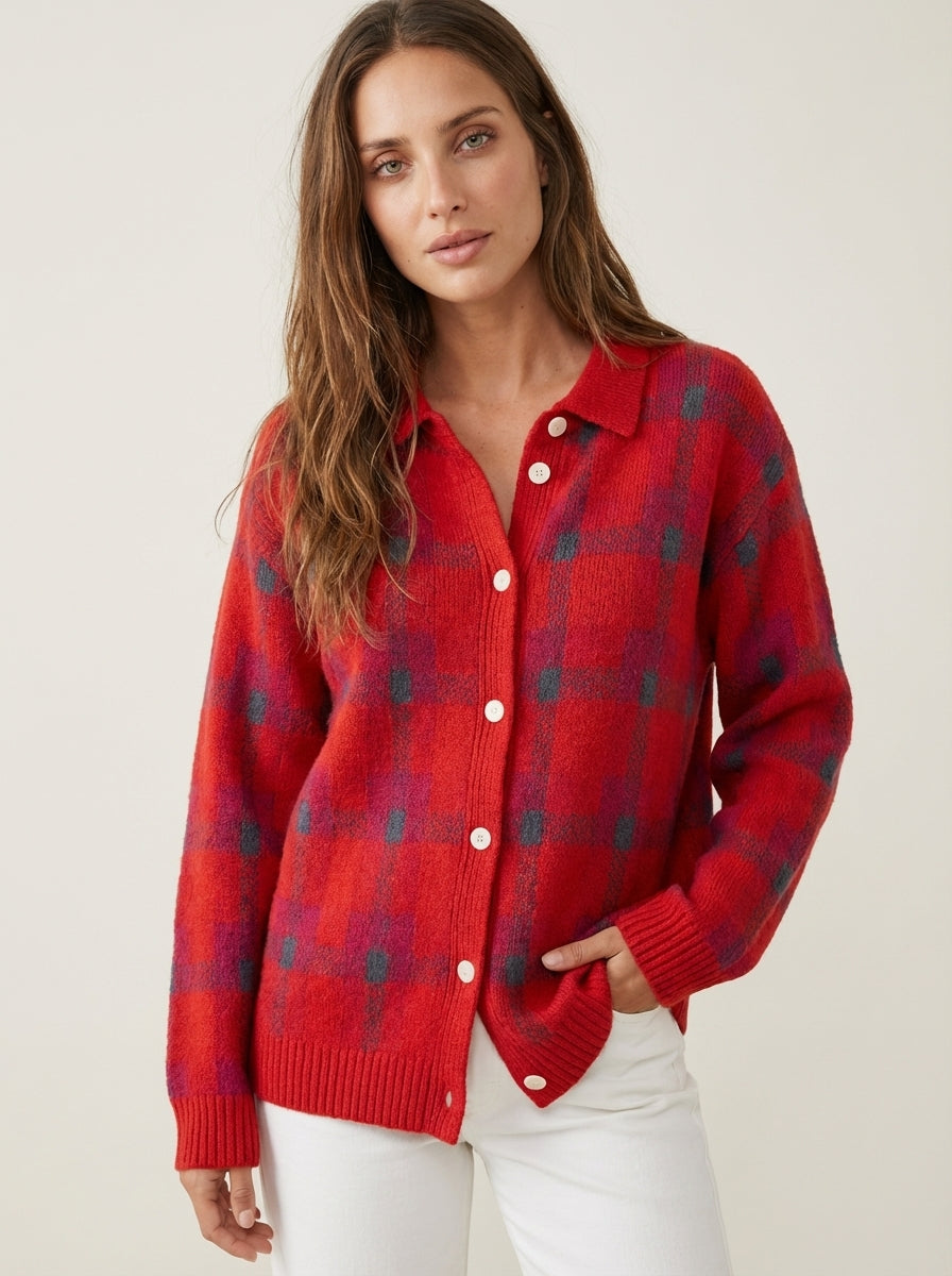 Anna | Cardigan in Maglia a Quadri