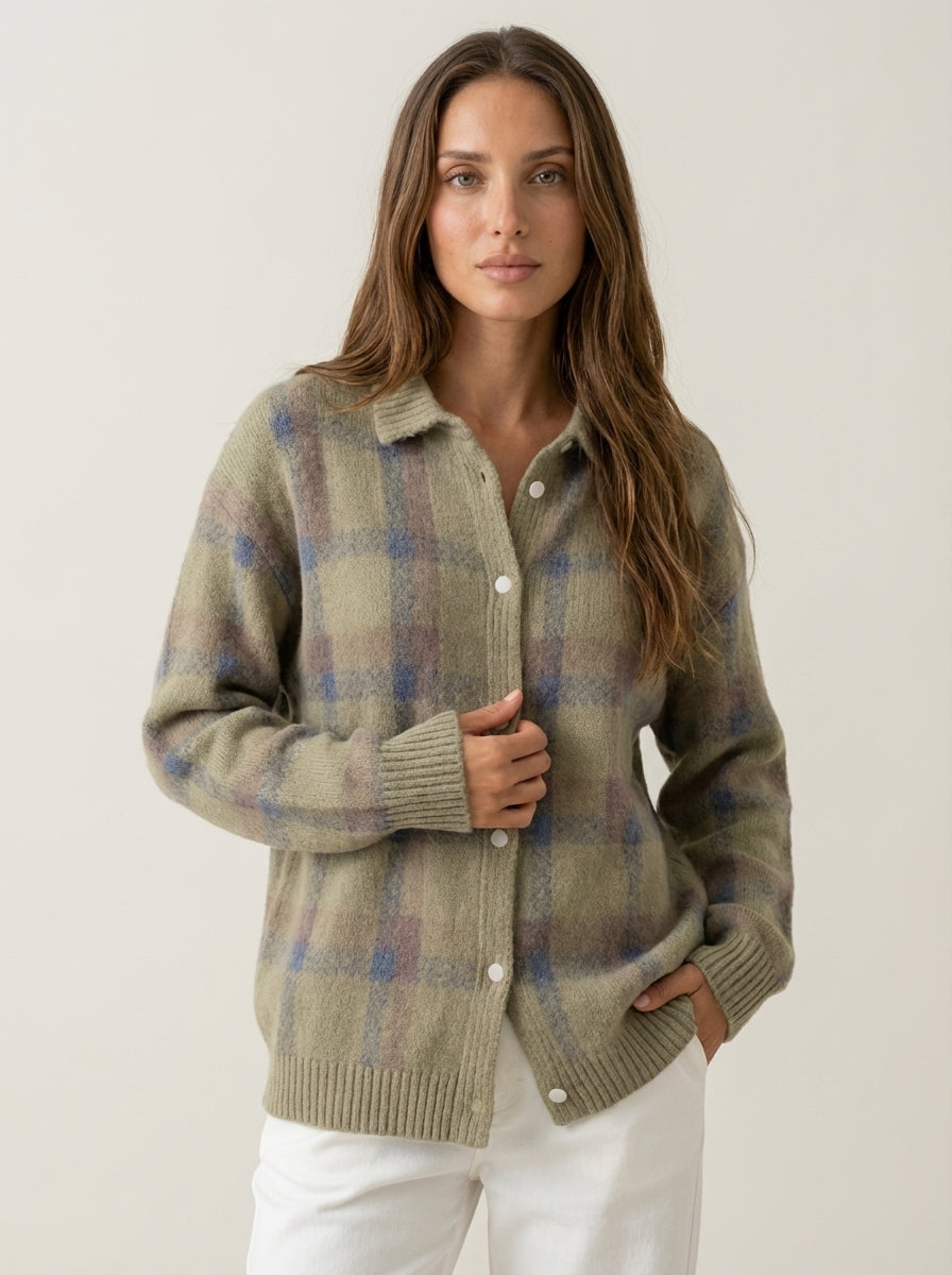 Anna | Cardigan in Maglia a Quadri