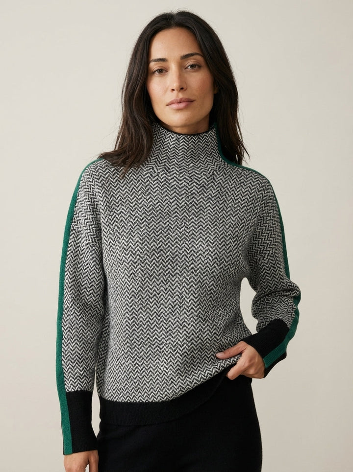 Martina | Maglione a Collo Alto a Righe
