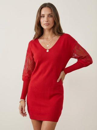 Eva | Abito Elegante in Pizzo con Scollo a V