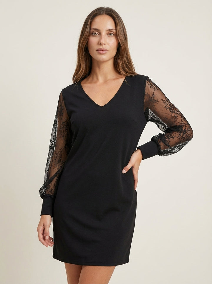 Eva | Abito Elegante in Pizzo con Scollo a V