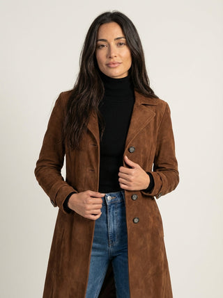 Teresa | Trench Effetto Scamosciato Vintage