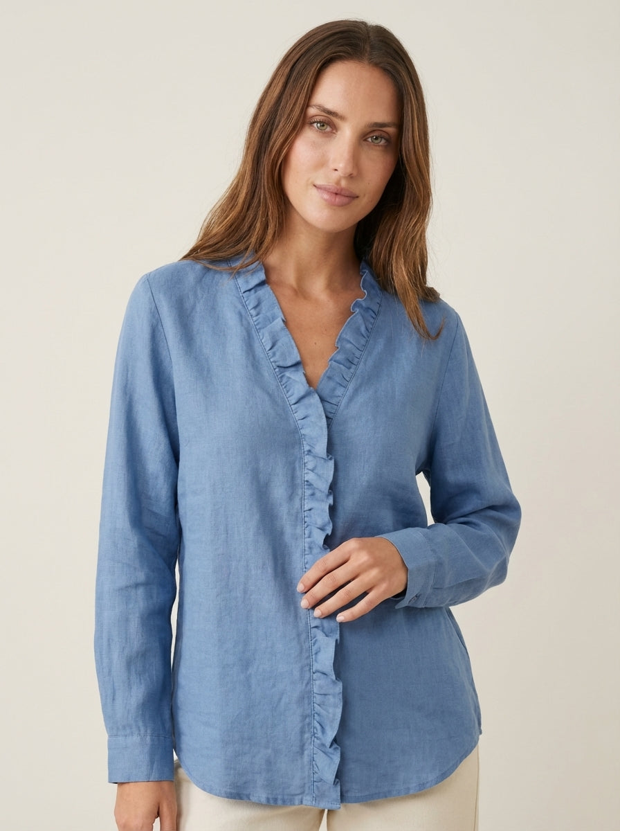 Ida | Blusa con Volant e Scollo a V