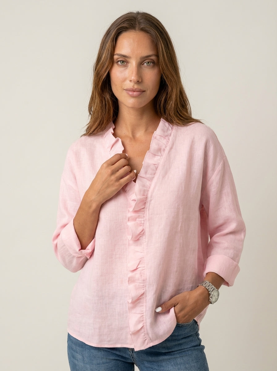 Ida | Blusa con Volant e Scollo a V