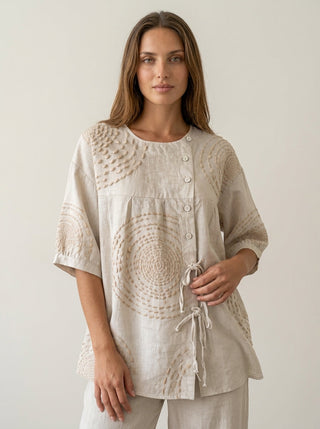Mara | Blusa con Ricami Geometrici