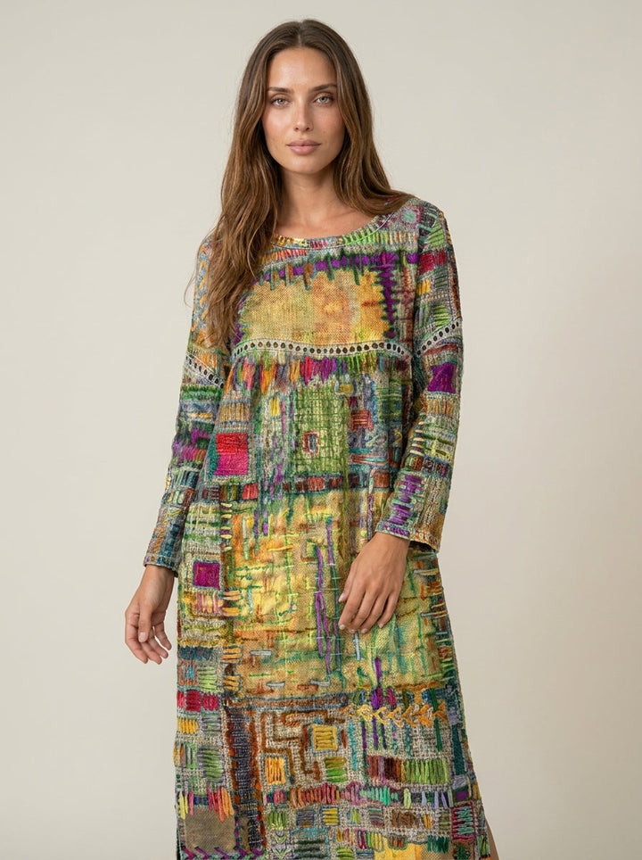 Marianna | Abito Effetto Denim Patchwork
