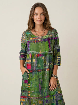 Marianna | Abito Effetto Denim Patchwork