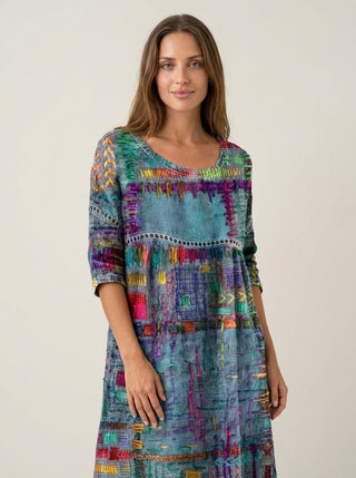 Marianna | Abito Effetto Denim Patchwork