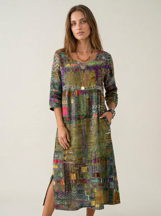 Marianna | Abito Effetto Denim Patchwork