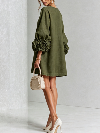 Patrizia | Minivestito a Fiori con Bottoni