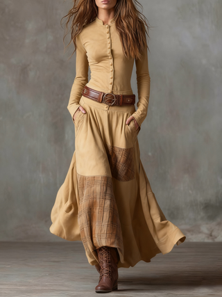 Paola abito maxi kaki