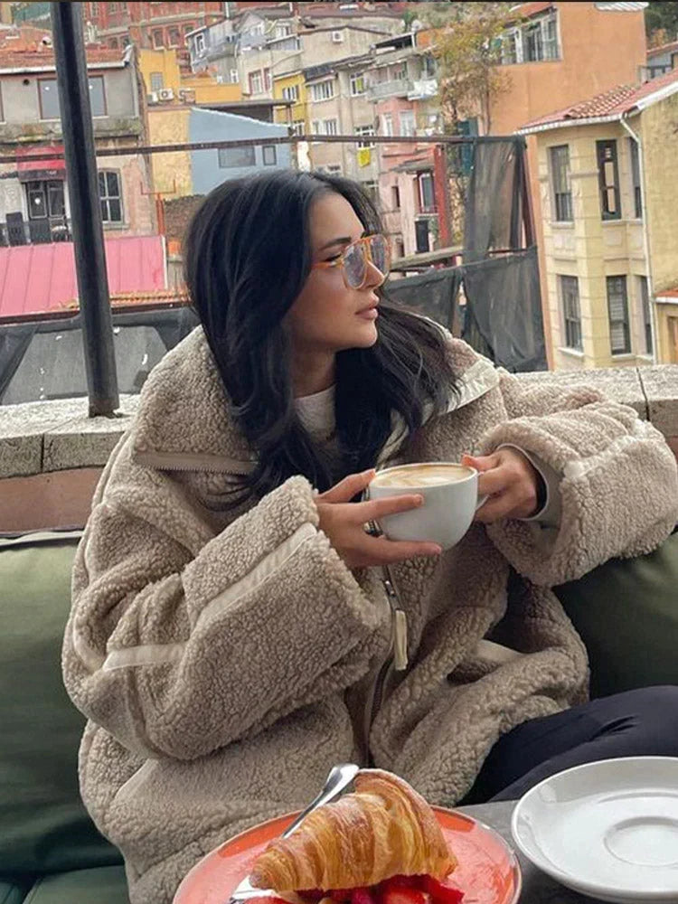 Silvana giacca teddy caffè