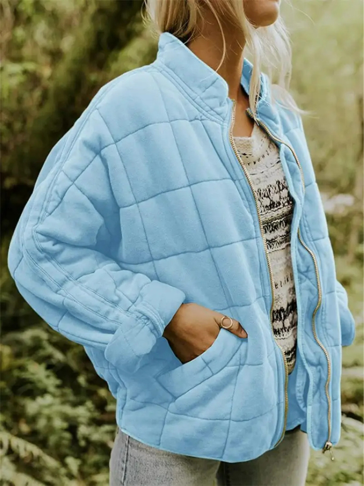 Teresa giacca trapuntata grigio blu
